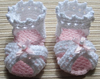 Knitting Pattern Instant Download #58 Baby Girl Sandals 0-3, 3-6, 6-9 Months, Sport or DK Yarn, Seamed