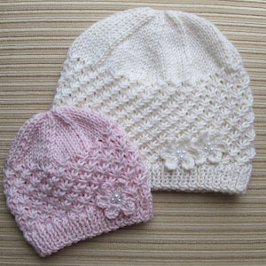 Instant Download Knitting Pattern #62 Stars Stitch Hat in Sizes  0-6 months, Child/Teen/ Small Adult