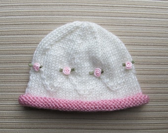 Knitting Pattern Hat Masha for a Baby Girl 0-3, 3-6 and 12-18 Months #173