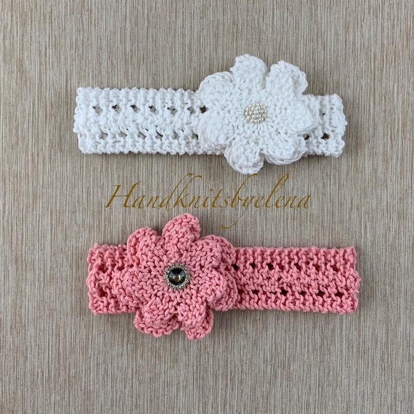 Knitting Pattern Instant Download #317 Baby Headband "June", Sizes 0-12 months +, DK yarn