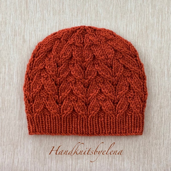 Knitting Pattern Instant Download #326 Hat "Ember", One Size Child-Adult, Seamless, Medium Worsted/Aran Yarn