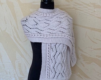 Knitting Pattern Instant Download #353 Scarf "Bree", Medium Worsted/Aran Yarn