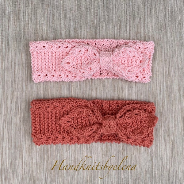 Knitting Pattern Instant Download #284 Headband with a Bow , Sizes 0-12 months +