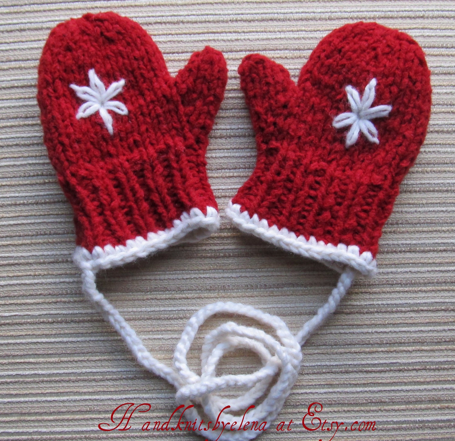 Knitting Pattern 22 Red Mittens for a Baby Girl 1224 months Etsy