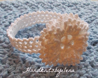 Instant Download Crochet Pattern #82 Snowflake Baby Headband in sizes 0-3, 3-6, 6-12 Months