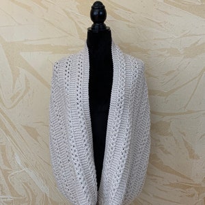 Knitting Pattern Instant Download #292 Infinity Scarf with Small Mock Eyelet Cables, Medium Worsted/Aran Yarn