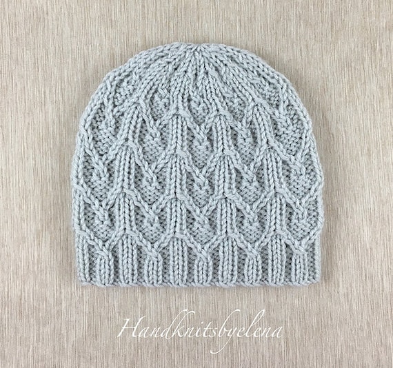 Buy Knitting Pattern Instant Download #261 Gray Hat With Cables