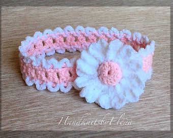 Instant Download Crochet Pattern Headband "White Daisy" in All sizes #238