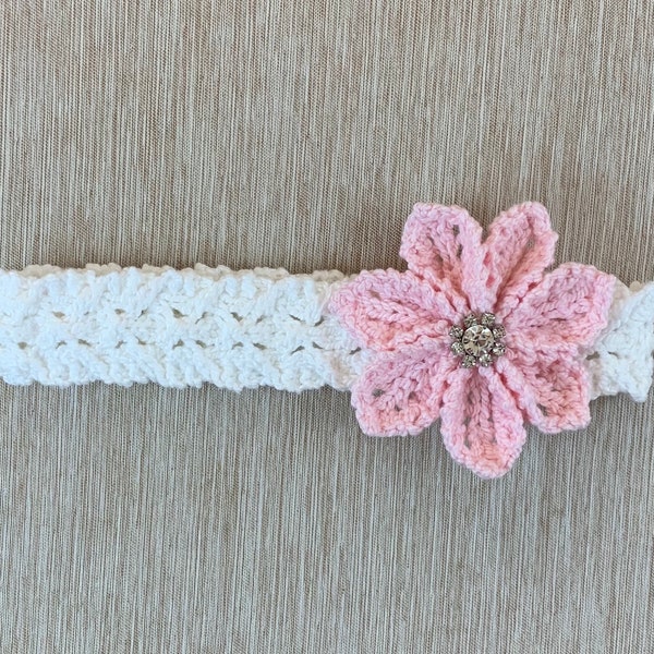 Knitting Pattern Instant Download #267 Baby Headband with a Star Flower, 0-12 Months +