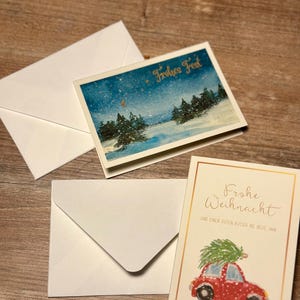 Weihnachtskarte mit Umschlag / Klappkarte / Weihnachtsgruß / auch als Geschenkanhänger