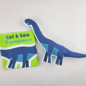 DIY Brachiosaurus Cut and Sew Panel, Dinosaur Fabric Panel, Brachiosaurus Nursery Cushion, Brachiosaurus Plushie Panel, Dinosaur Fabric