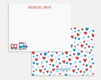 Kids Personalized Train Note Cards | Personalized Stationery for Boys | Locomotive | Kids Stationery | Train Thank You Cards | Hand Drawn