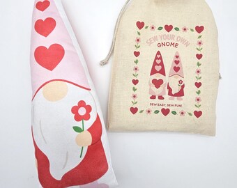 DIY Valentine Gnome Sewing Kit, Beginner-Friendly Craft Kit