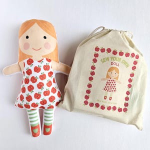 Custom Doll Making Kit for Kids, Beginner Sewing Doll Fabric Panel Pattern, Sew Your Own Doll Craft Kit, Easy DIY Doll