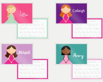 Girls Placemat | Mini Me Girl | Custom Girl Illustration | Look-Alike Girl | Gifts for Girls | Monogram Placemat | Kids Dinnerware