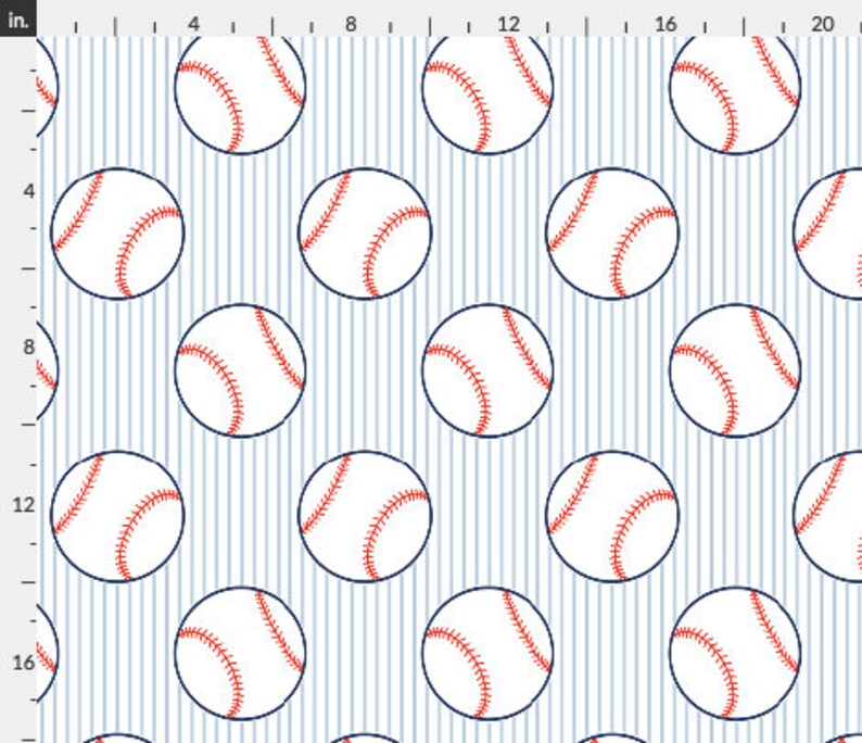 Baseball Fabric Fabric by the Yard or Fat Quarter Sports Fabric Quilting Cotton, Jersey, Minky Fabric, Organic Cotton, Pinstripes Medium