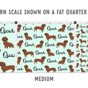 Personalized Dachshund Fabric by the Yard or Fat Quarter, Quilting Cotton, Jersey, Minky, Organic Cotton, Custom Dog Fabric image 6