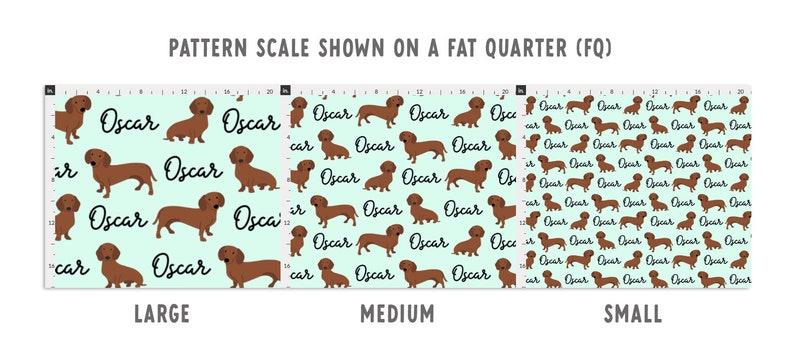 Personalized Dachshund Fabric by the Yard or Fat Quarter, Quilting Cotton, Jersey, Minky, Organic Cotton, Custom Dog Fabric image 6