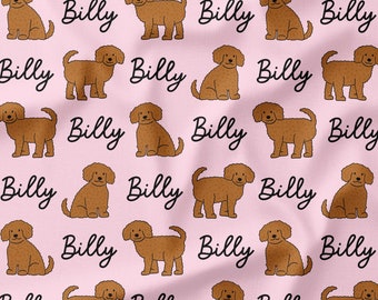 Custom Cavoodle Fabric by the Yard or Fat Quarter, Cavalier King Spaniel and Poodle Fabric, Custom Dog Fabric Personalized Dog