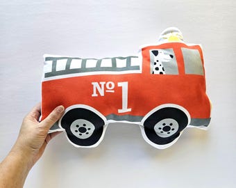 Sew Your Own Fire Truck, Cut and Sew Fabric Panel (Sewing Pattern)