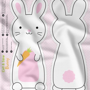 DIY Easter Bunny Cut and Sew Panel, Bunny Fabric Panel, Bunny Nursery Cushion, Bunny Sewing Pattern, Beginner Sewing Project - Easter Gift