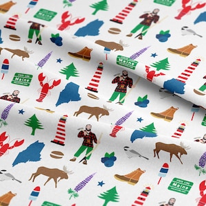 Maine Theme Fabric - Etsy Ireland