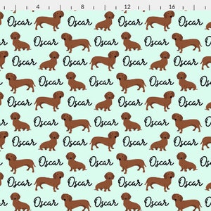 Personalized Dachshund Fabric by the Yard or Fat Quarter, Quilting Cotton, Jersey, Minky, Organic Cotton, Custom Dog Fabric image 9