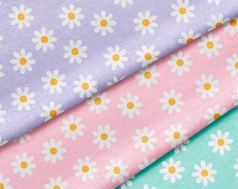 Daisy Fabric by the Yard - Choose From 48 Background Colors!