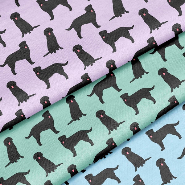 Black Lab Fabric by the Yard or Fat Quarter - Dog Fabric - Quilting Cotton, Jersey, Minky, Organic Cotton - Custom Fabric - Pick Your Color!