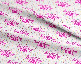 Birthday Girl Sprinkles Fabric by the Yard or Fat Quarter - Birthday Fabric - Sprinkles Fabric - Birthday Girl Fabric