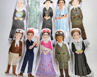 Influential Women in History Dolls - Handmade Inspirational Women Plush Dolls, Educational Gifts for Kids
