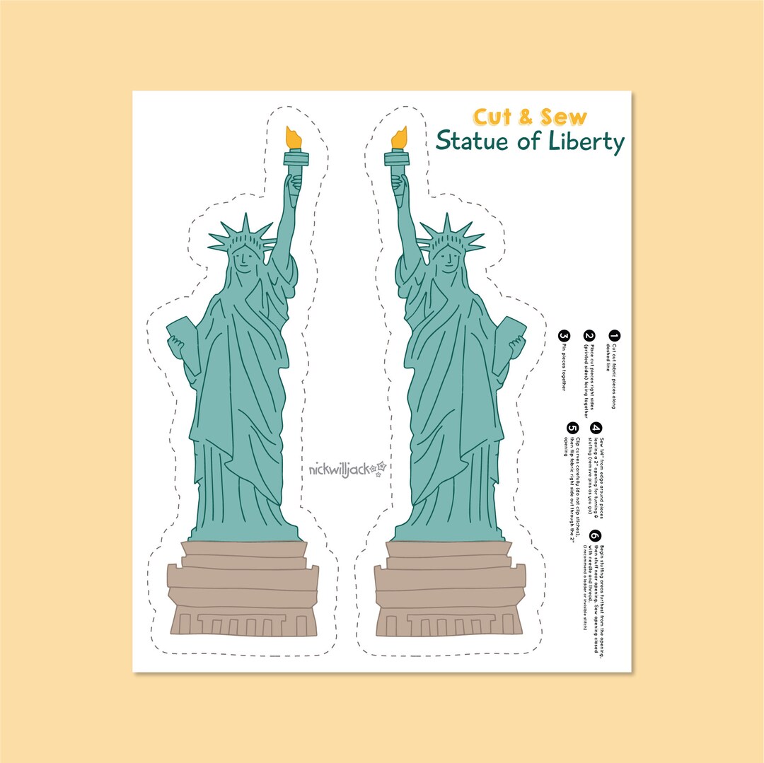 Statue of Liberty Cut and Sew Panel Lady Liberty Fabric Etsy