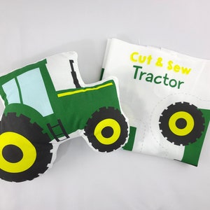 DIY Farm Tractor Cut and Sew Panel, Tractor Fabric Panel, Tractor Nursery Cushion, Tractor Sewing Pattern, Tractor Cushion, Tractor Soft Toy image 1