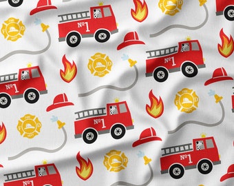 Kids Fire Truck Fabric - Fire Engine Fabric for Kids