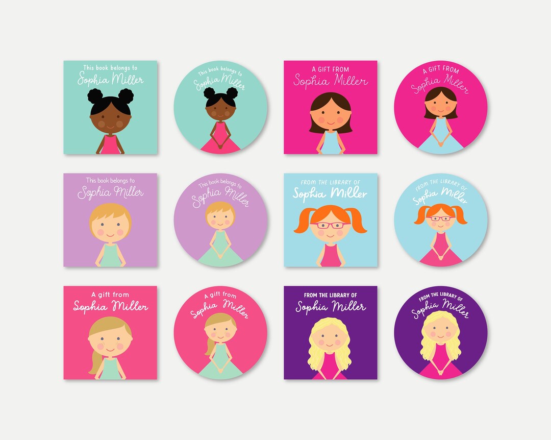 Personalized Girls Stickers Mini Me Custom Girl Stickers Etsy