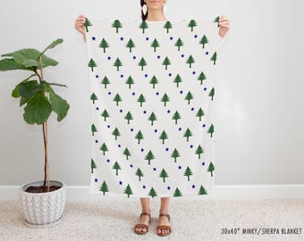 Maine 1901 Flag Blanket: Stretch Jersey Newborn Swaddle