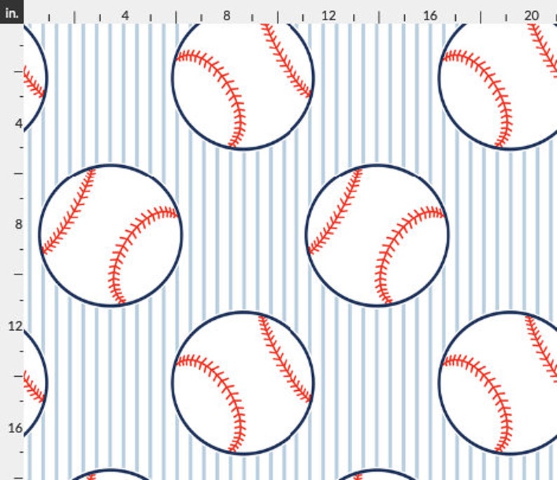 Baseball Fabric Fabric by the Yard or Fat Quarter Sports Fabric Quilting Cotton, Jersey, Minky Fabric, Organic Cotton, Pinstripes Large