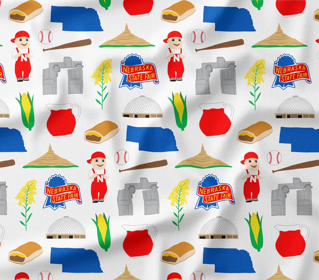 Nebraska Fabric NE Fabric by the Yard or Fat Quarter Quilting Cotton, Jersey, Minky, Organic