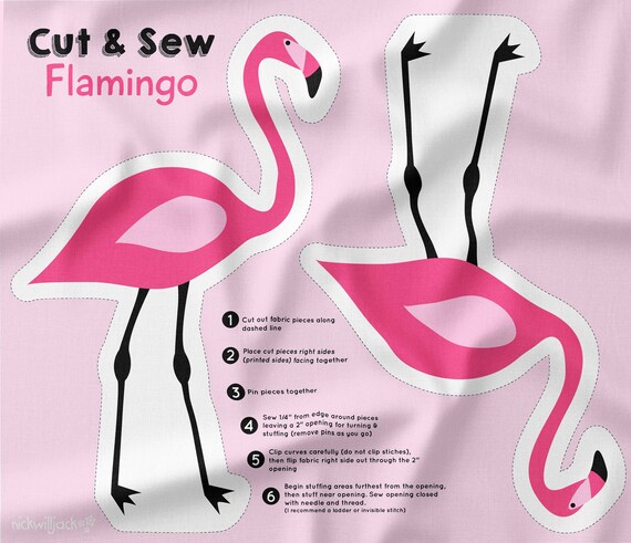 Flamingo Cut and Sew Panel Il_570xn
