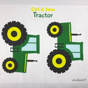 DIY Farm Tractor Cut and Sew Panel, Tractor Fabric Panel, Tractor Nursery Cushion, Tractor Sewing Pattern, Tractor Cushion, Tractor Soft Toy image 2