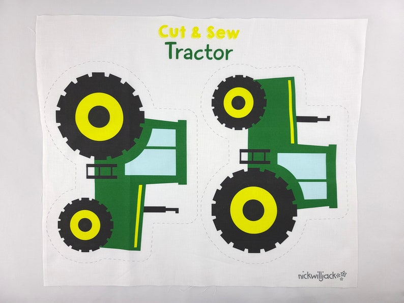 DIY Farm Tractor Cut and Sew Panel, Tractor Fabric Panel, Tractor Nursery Cushion, Tractor Sewing Pattern, Tractor Cushion, Tractor Soft Toy image 2