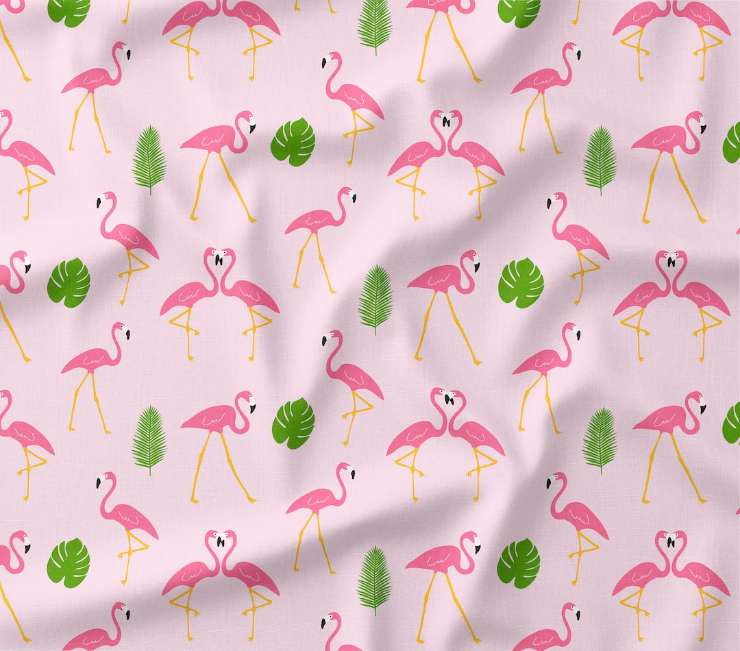 Tropical Pink Flamingos Fabric by the Yard or Fat Quarter Quilting