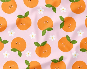 Clementine Cuties Fabric by the Yard -  Oranges Fabric - Quilting Cotton, Jersey, Minky, Organic Cotton - Little Cuties Clementine Fabric