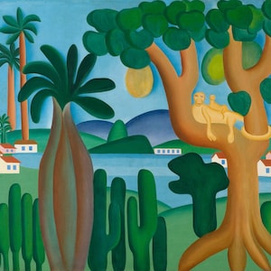 Tarsila do Amaral. Cartão postal pintura arte em tela impressão arte de parede para decoração de casa nova reprodução sem moldura.