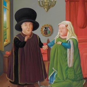 Fernando Botero The Arnolfin Painting Art Canvas Print Wall Art For Home Decor New Reproduction NO FRAME.