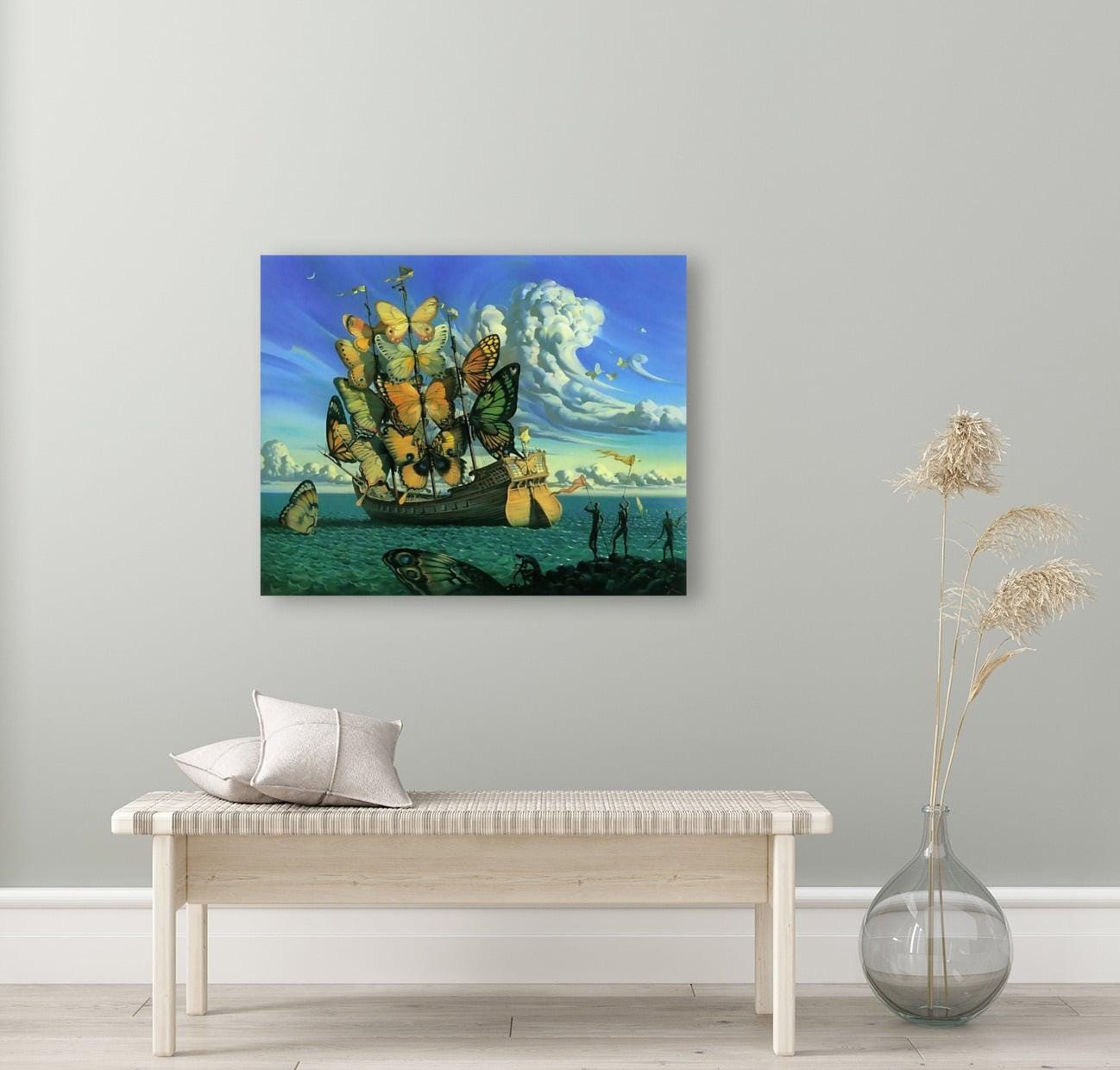 Salvador Dali Ship With Butterfly Sails Print Wall Art for Home Decor ...
