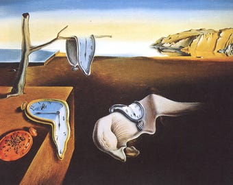 記憶の固執 - ダリの有名な溶ける時計。魔法のような絵画