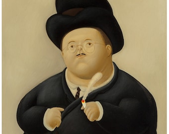 Fernando Botero Un Abogado Schilderij Kunst Canvas Print Muurkunst Voor Huisdecoratie Nieuwe Reproductie GEEN LIJST.