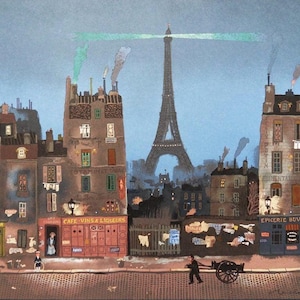 Michel DELACROIX Paris The Eiffel Tower Painting Art Canvas Print Wall Art For Home Decor New Reproduction NO FRAME.