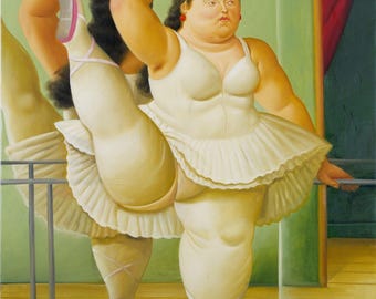 Fernando Botero Danseres aan de bar Schilderij Kunst Canvas Print Wandkunst Voor Woondecoratie Nieuwe Reproductie GEEN LIJST.